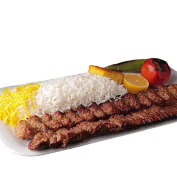 چلو کباب لقمه زعفرانی