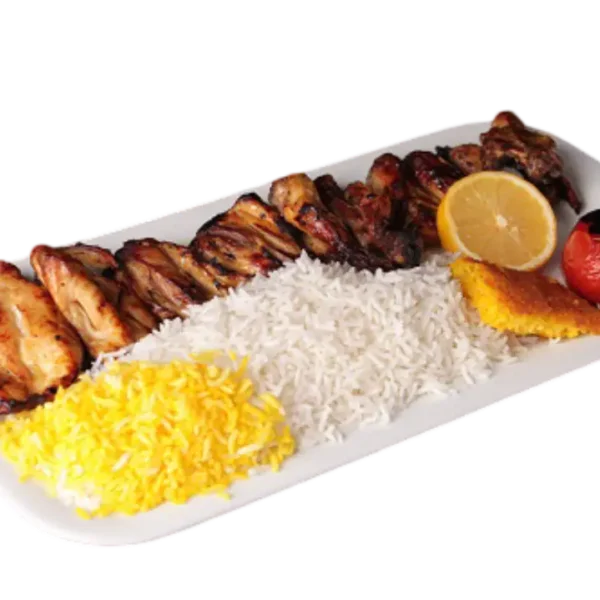 چلو جوجه کباب زعفرانی
